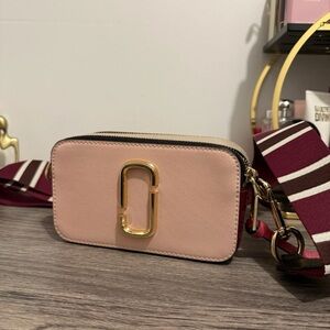 Marc Jacobs Blush Pink Crossbody Bag with Gold Accent